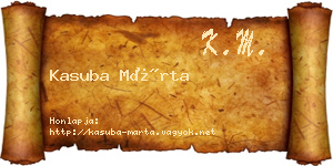 Kasuba Márta névjegykártya