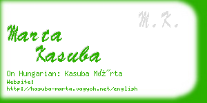 marta kasuba business card
